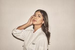 a woman posing