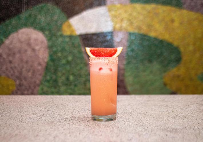 a cocktail on a table