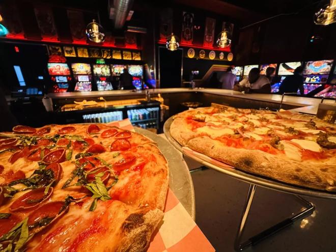 two pizzas