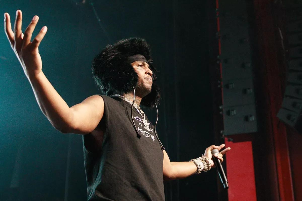 Ski Mask the Slump God performing on stage at the Fillmore Miami Beach
