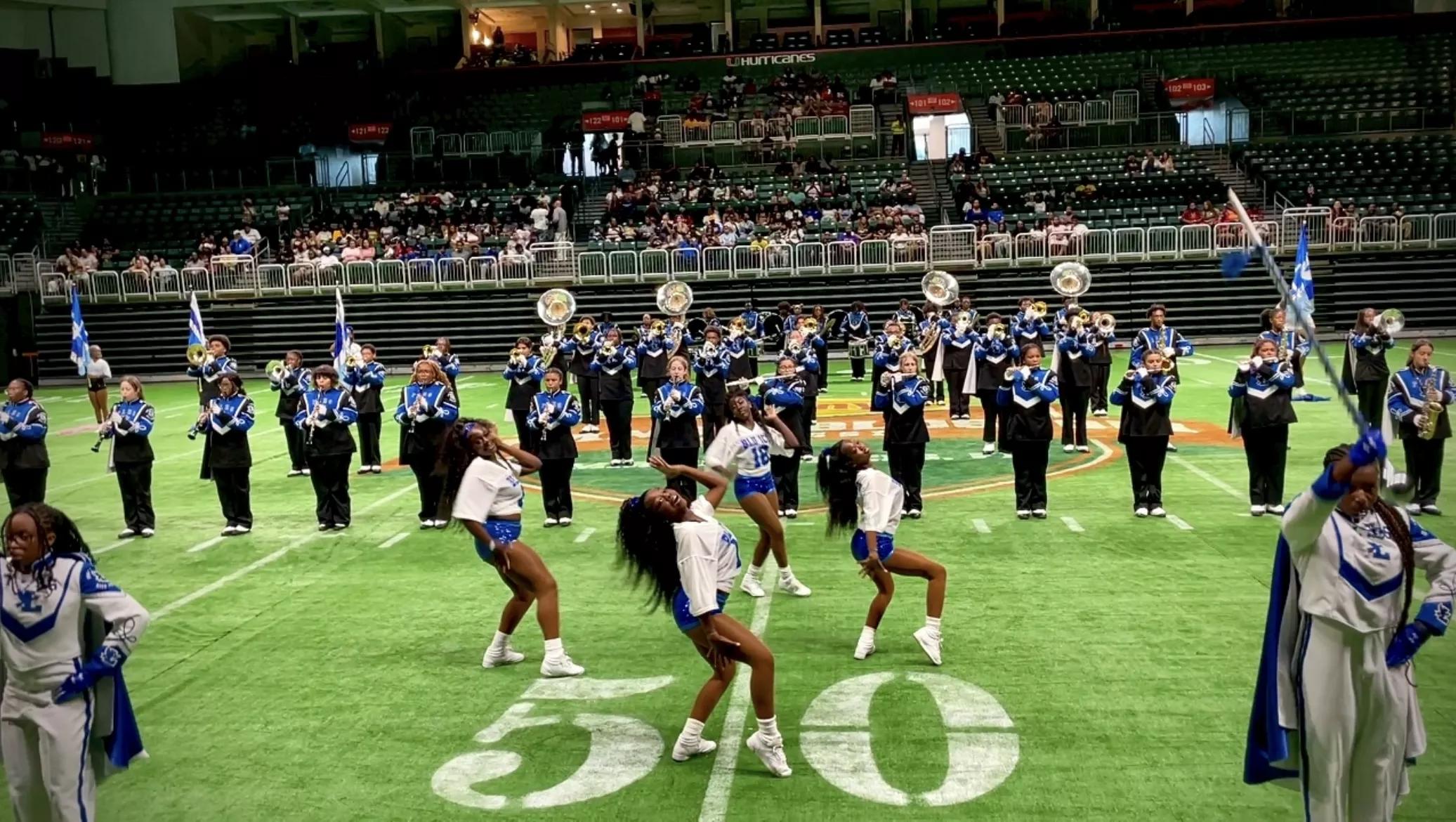 Fort Lauderdale High School’s Thee Sound of the South performing at the Watsco Center.