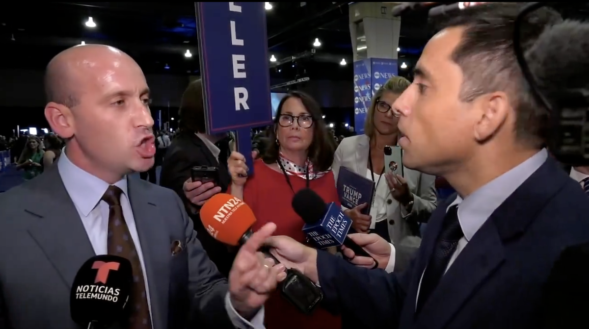 Stephen Miller yells at Nuestra Tele Noticias 24 journalist José Mar