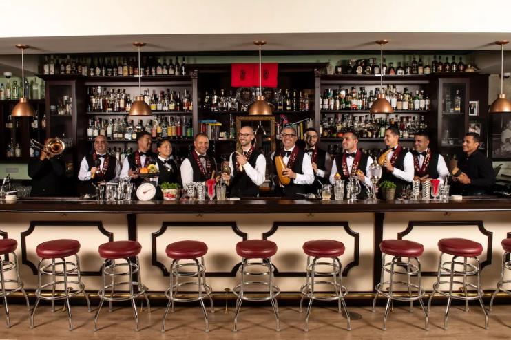 men at a bar