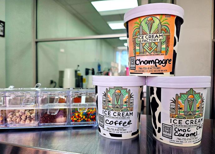ice cream pints on table