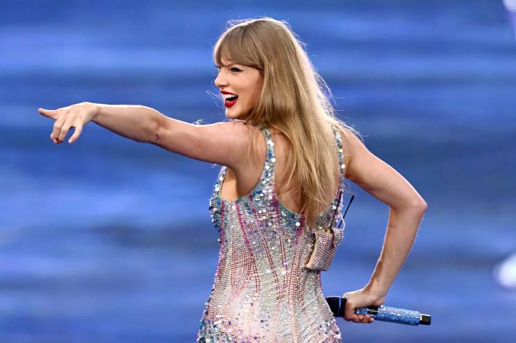Taylor Swift onstage at Wembley Stadium in London