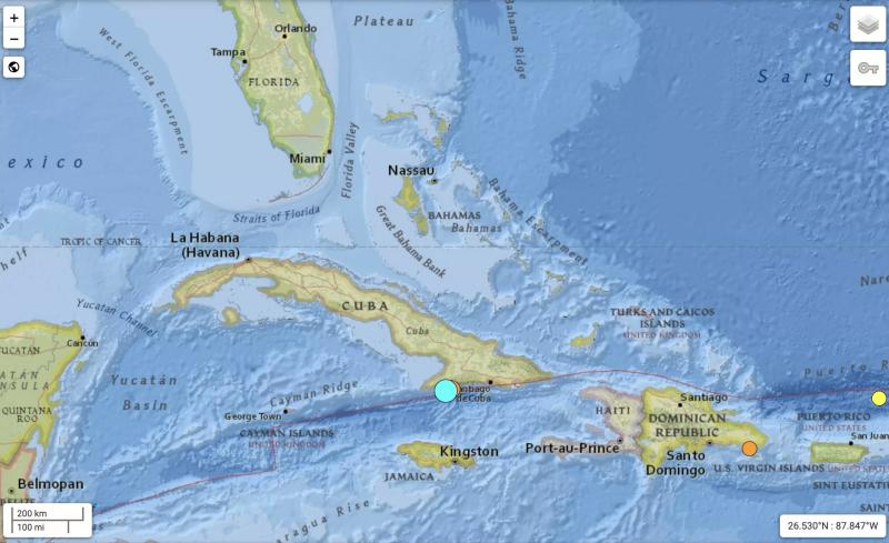 USGS map showing the location of a November 10, 2024, earthquake.