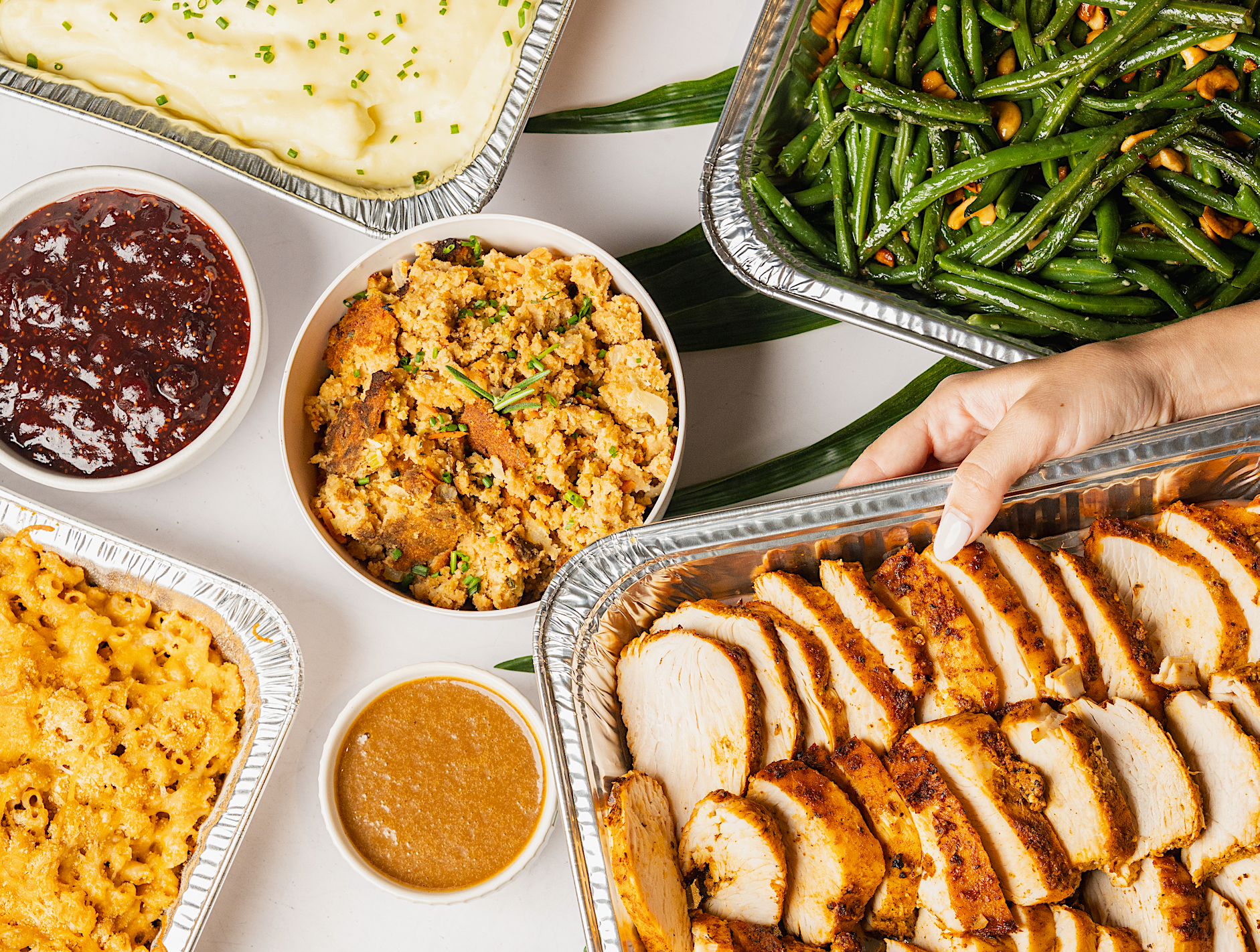 food in trays