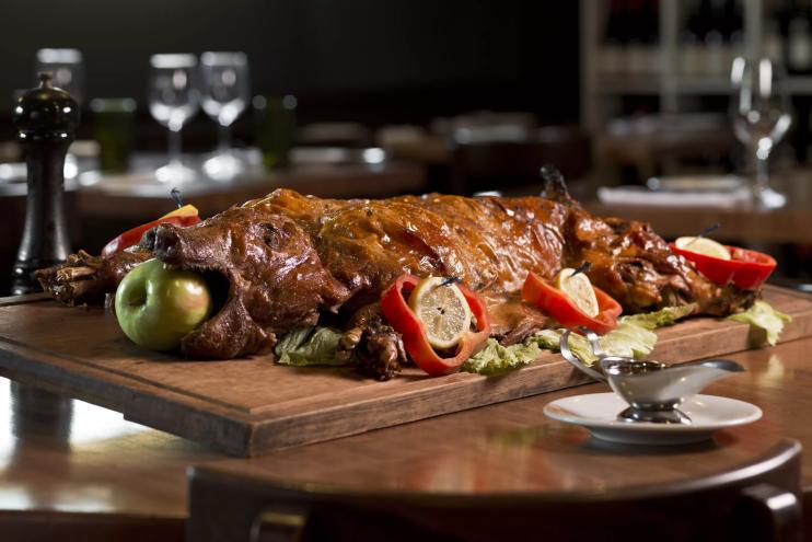 a roasted pig
