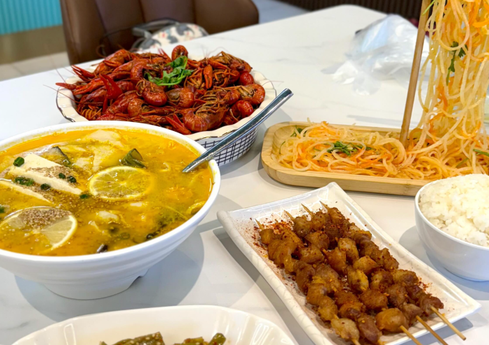 chinese food on table