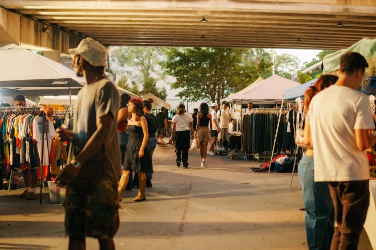 People browsing at OurMaket at Lot 11 Skatepark in Miami
