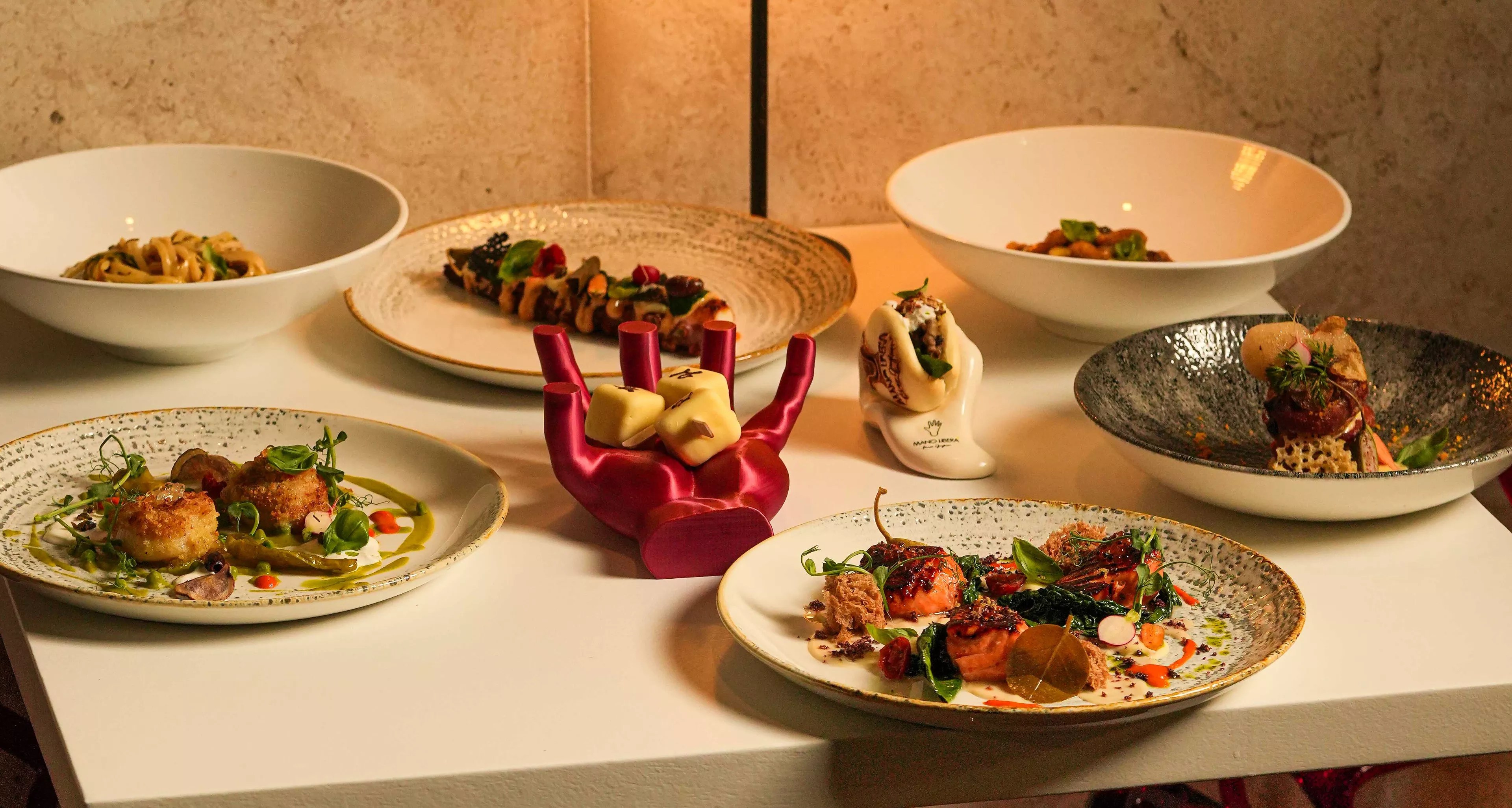 dishes on a table