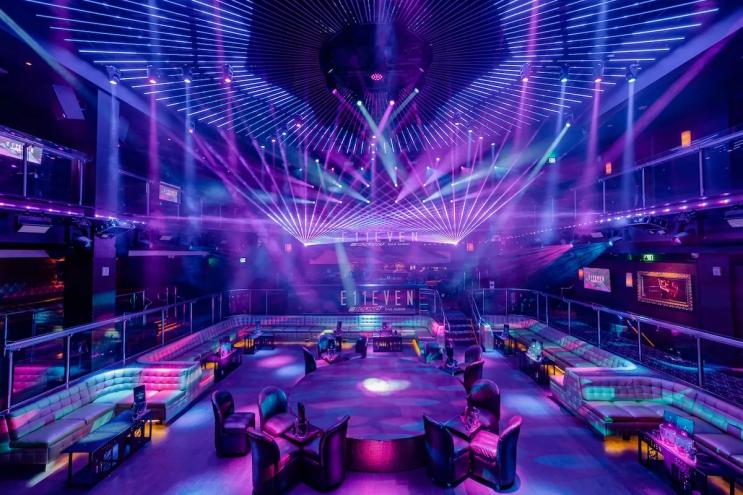 The dance floor at E11even Miami