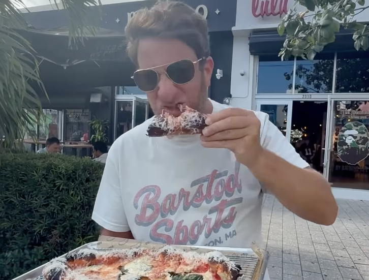 man eating