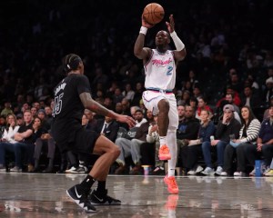 Terry Rozier #2 of the Miami Heat attempts a shot during the second half against the Brooklyn Nets at Barclays Center on January 25, 2025