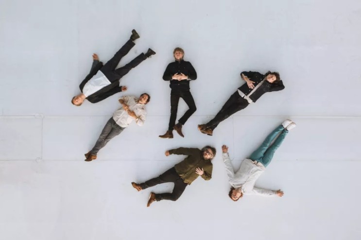 Portrait of the band members of Wilco