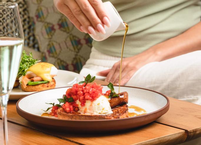 woman with toast
