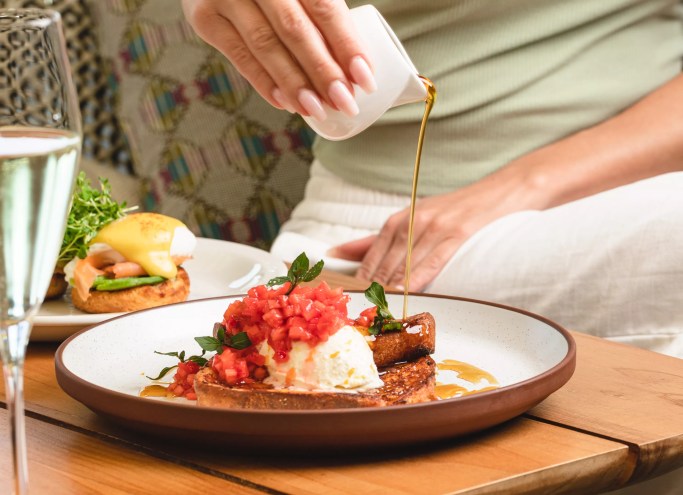 woman with toast