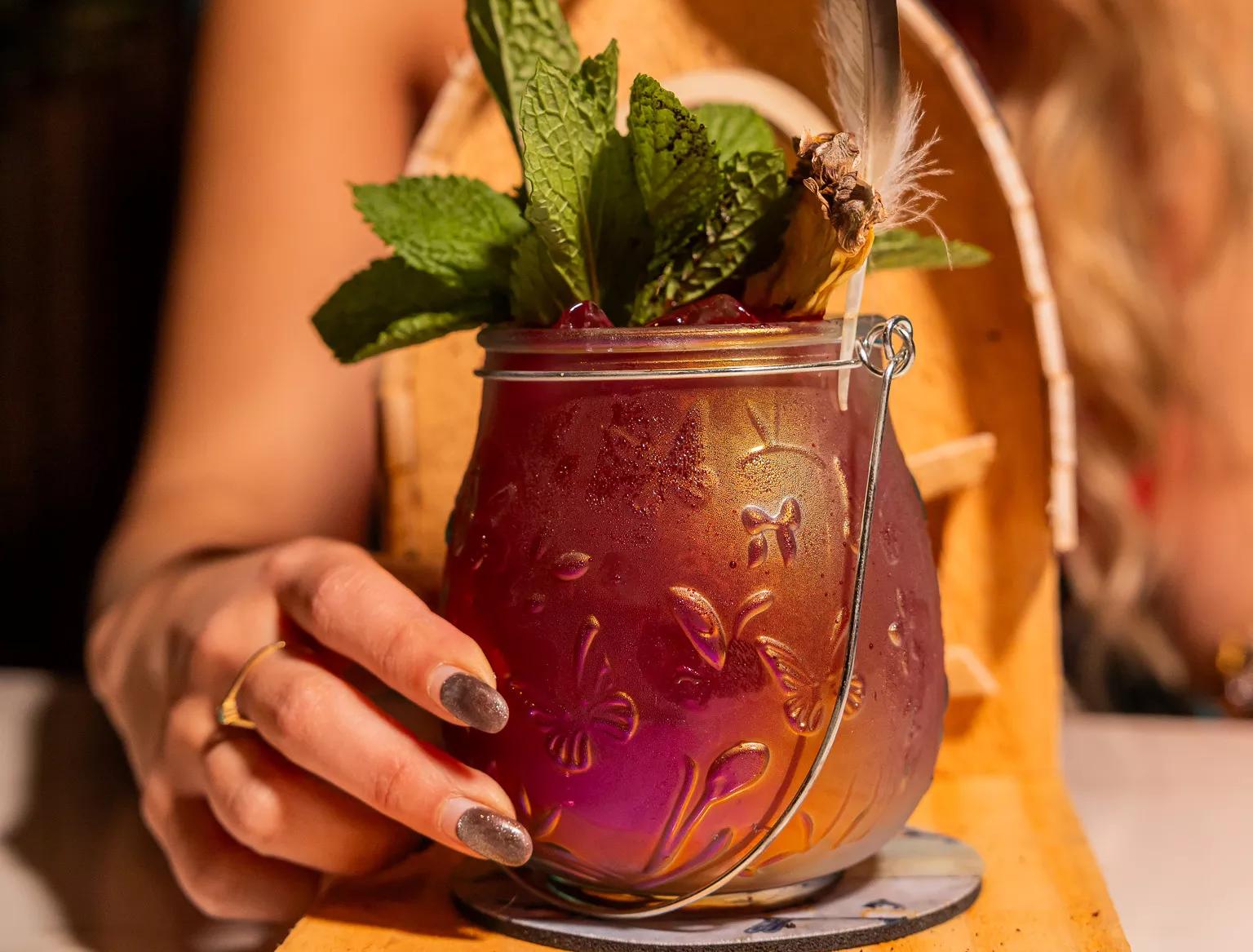 cocktail and hand