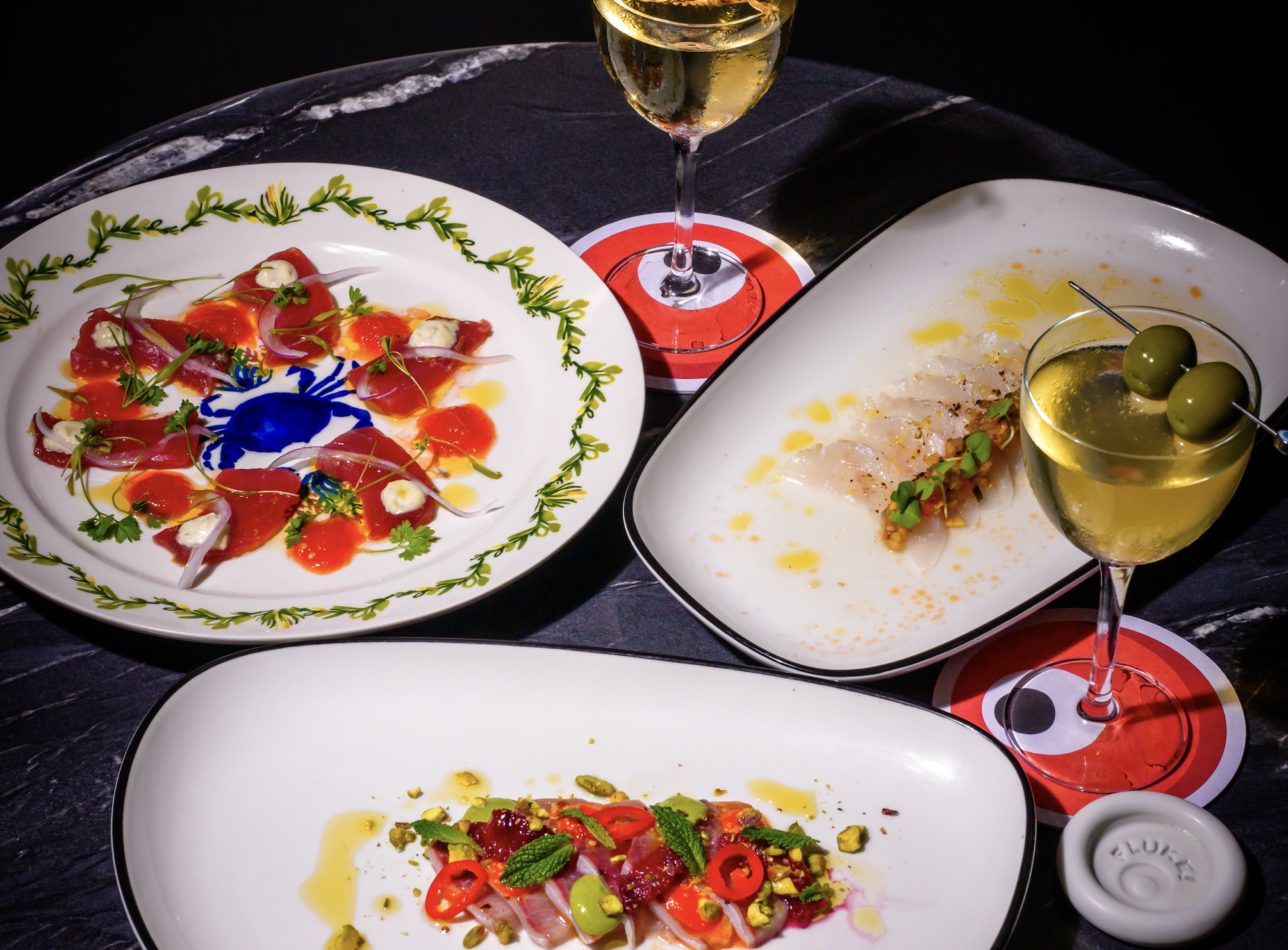 seafood on plates