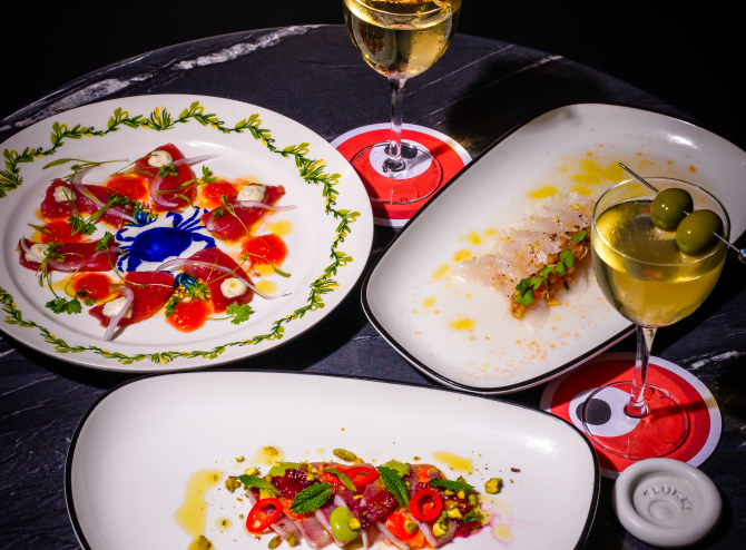 seafood on plates