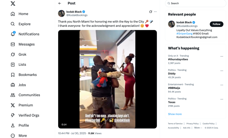 screenshot of an X post