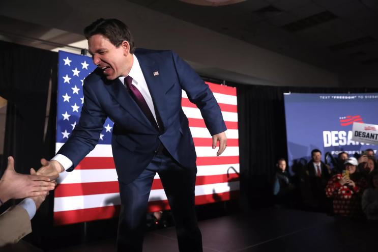 Ron DeSantis (briefly) on the presidential campaign trail in 2024.